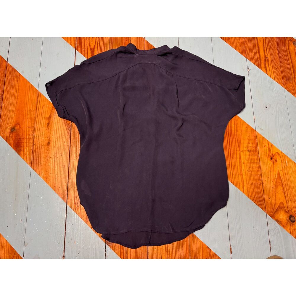 Vince 100% Silk Navy Dolman Sleeve Popover Blouse Navy Blue XS Minimalist Luxury - Picture 6 of 6